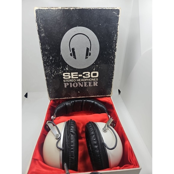 Vintage Pioneer SE-30 Stereo Headphones With Box Tested SEE NOTES - Picture 1 of 6